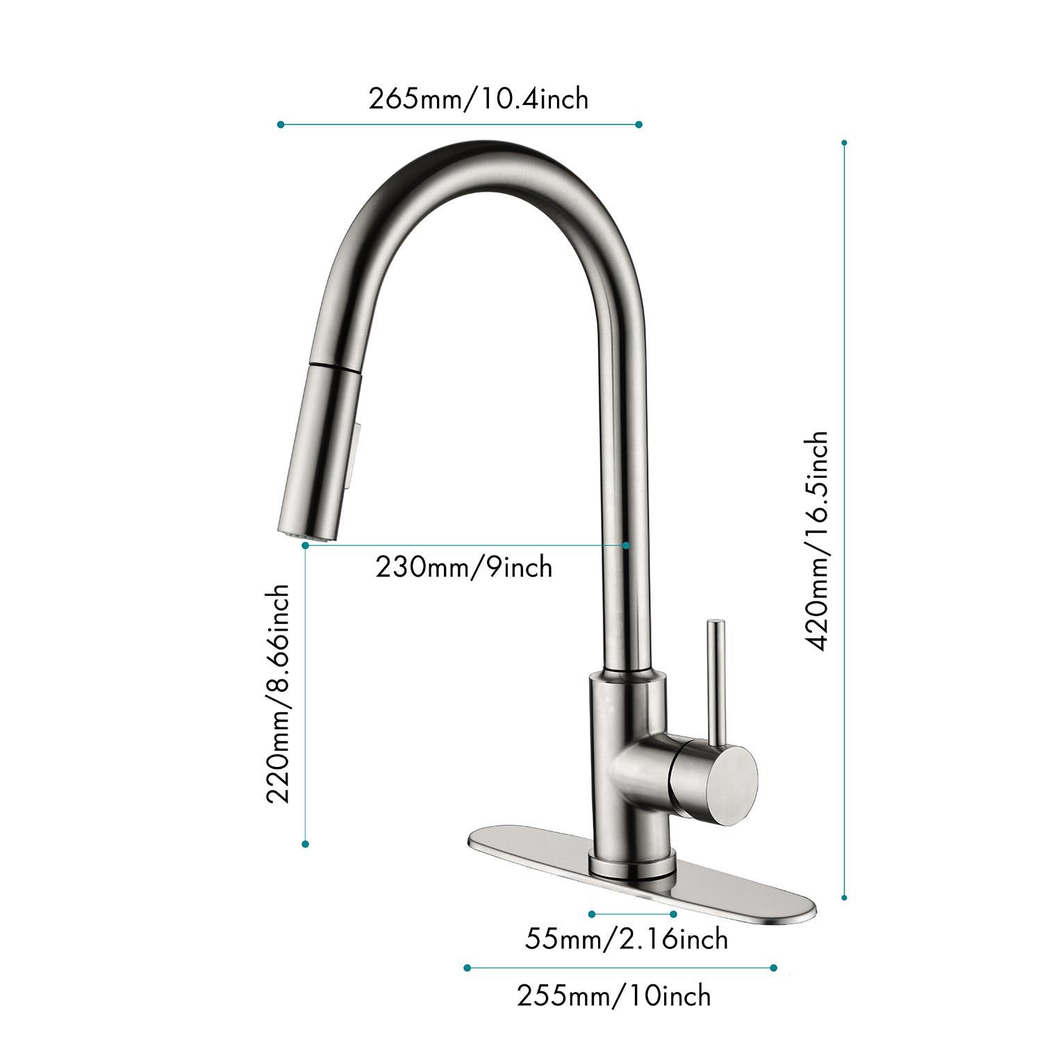 Kitchen Faucet with Pull Down Sprayer