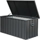 200 Gallon Outdoor Steel Deck Box – Extra-Large Waterproof Patio Storage Bench, Dark Gray