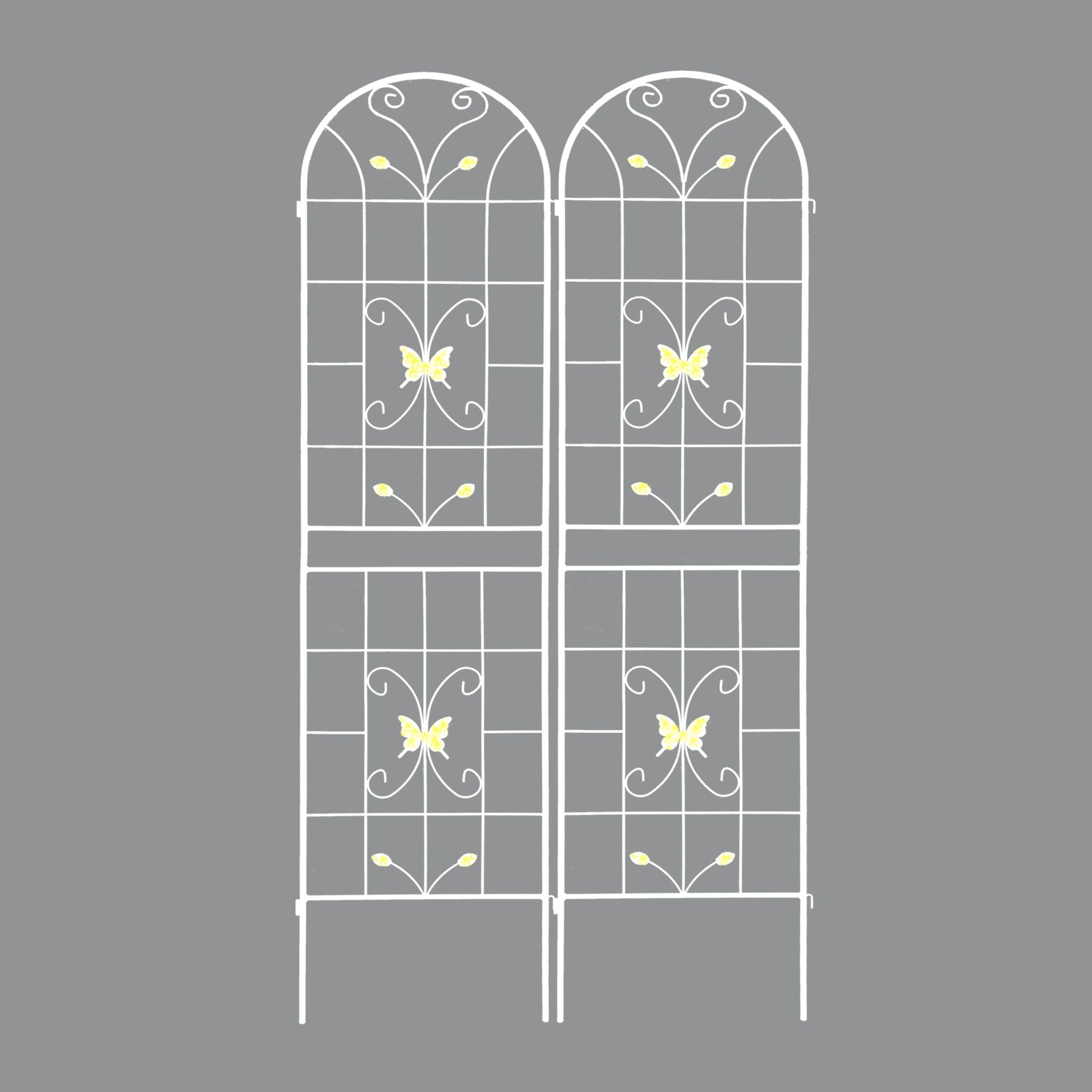 Metal Garden Trellis for Climbing Plants – Rustproof Powder Coated, Cream White & Black (2 or 4-Pack)