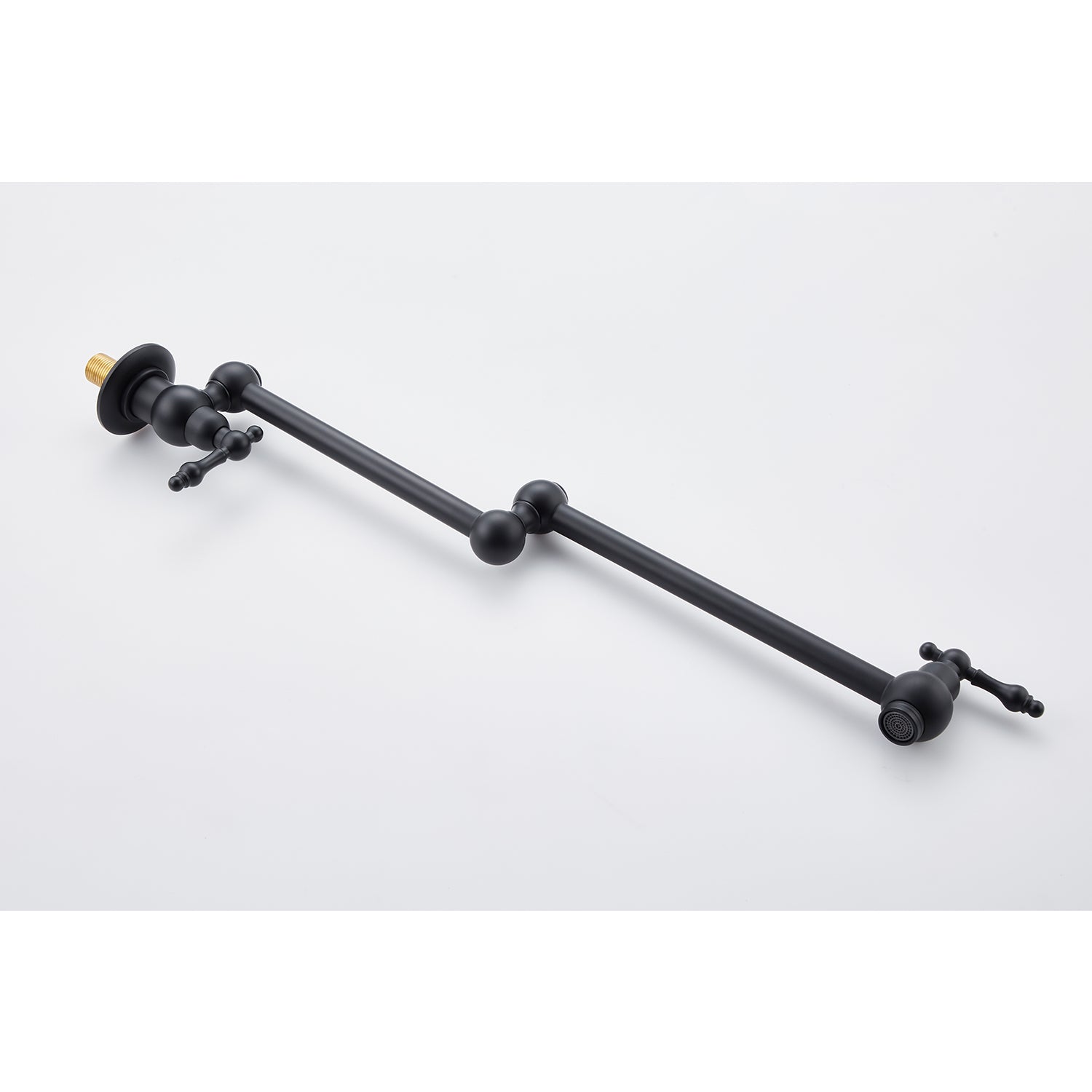 Wall Mount Folding Pot Filler Faucet – Matte Black, Dual Handle, Swivel Arm, Solid Brass