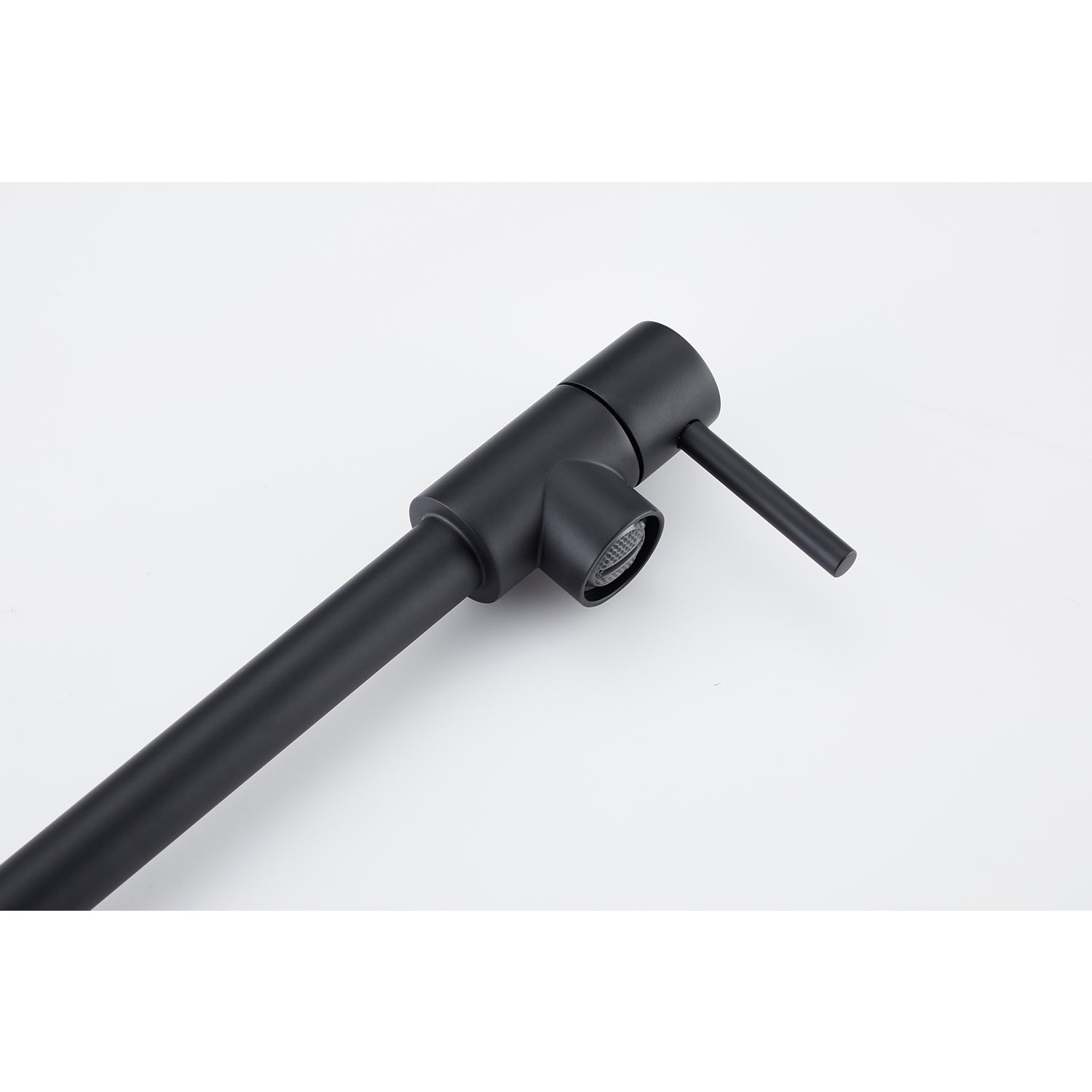 Pot Filler Faucet with Extension Shank – Matte Black, Folding Swivel Arm, Dual Handle, Solid Brass