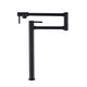 Pot Filler Faucet with Extension Shank – Matte Black, Folding Swivel Arm, Dual Handle, Solid Brass