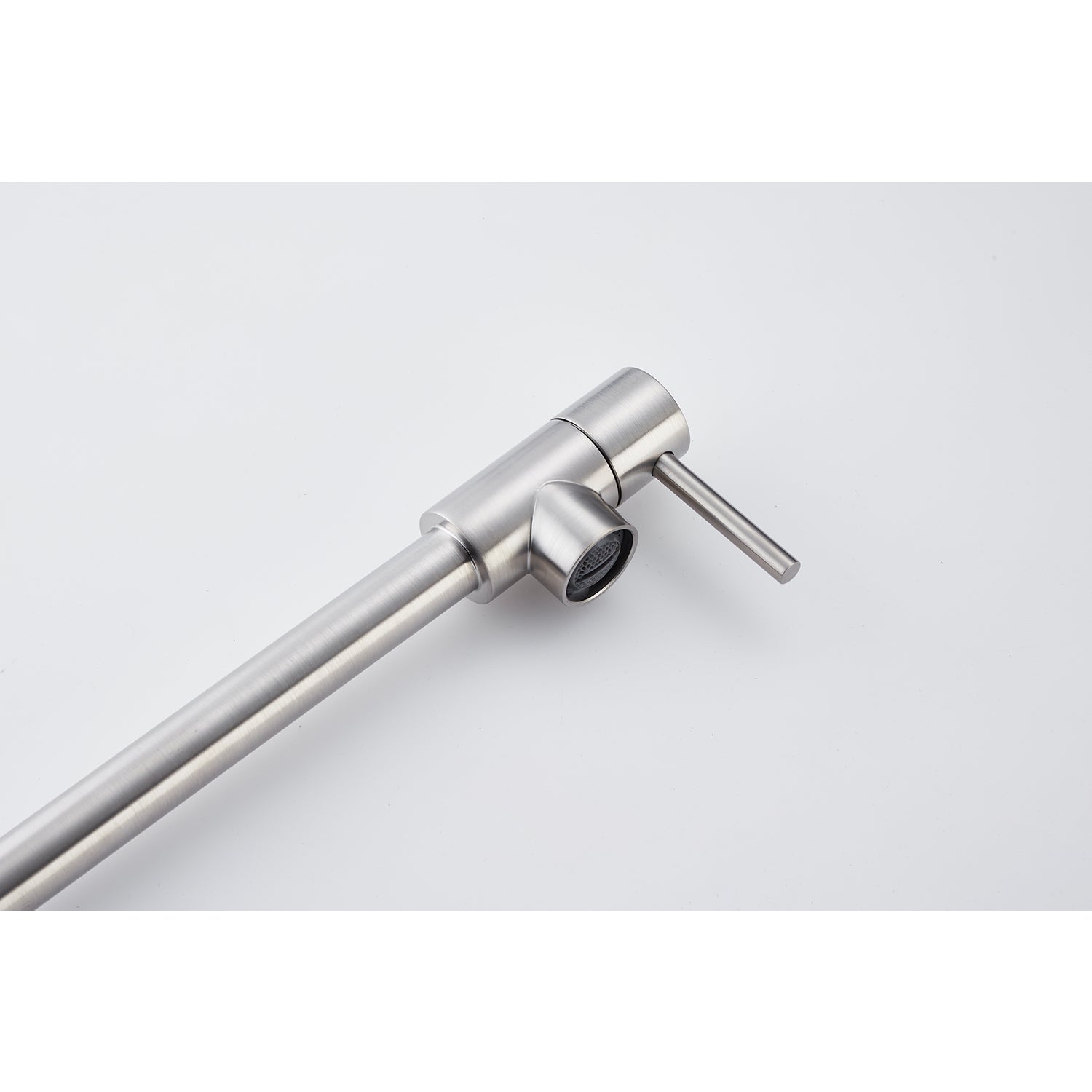 Pot Filler Faucet with Extension Shank – Brushed Nickel, Folding Swivel Arm, Dual Handle, Solid Brass