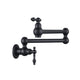 Wall Mount Folding Pot Filler Faucet – Matte Black, Dual Handle, Swivel Arm, Solid Brass