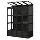 78‑Inch Wooden Walk‑In Greenhouse Cold Frame — 4 Skylights, 2 Folding Shelves & Polycarbonate Panels Black