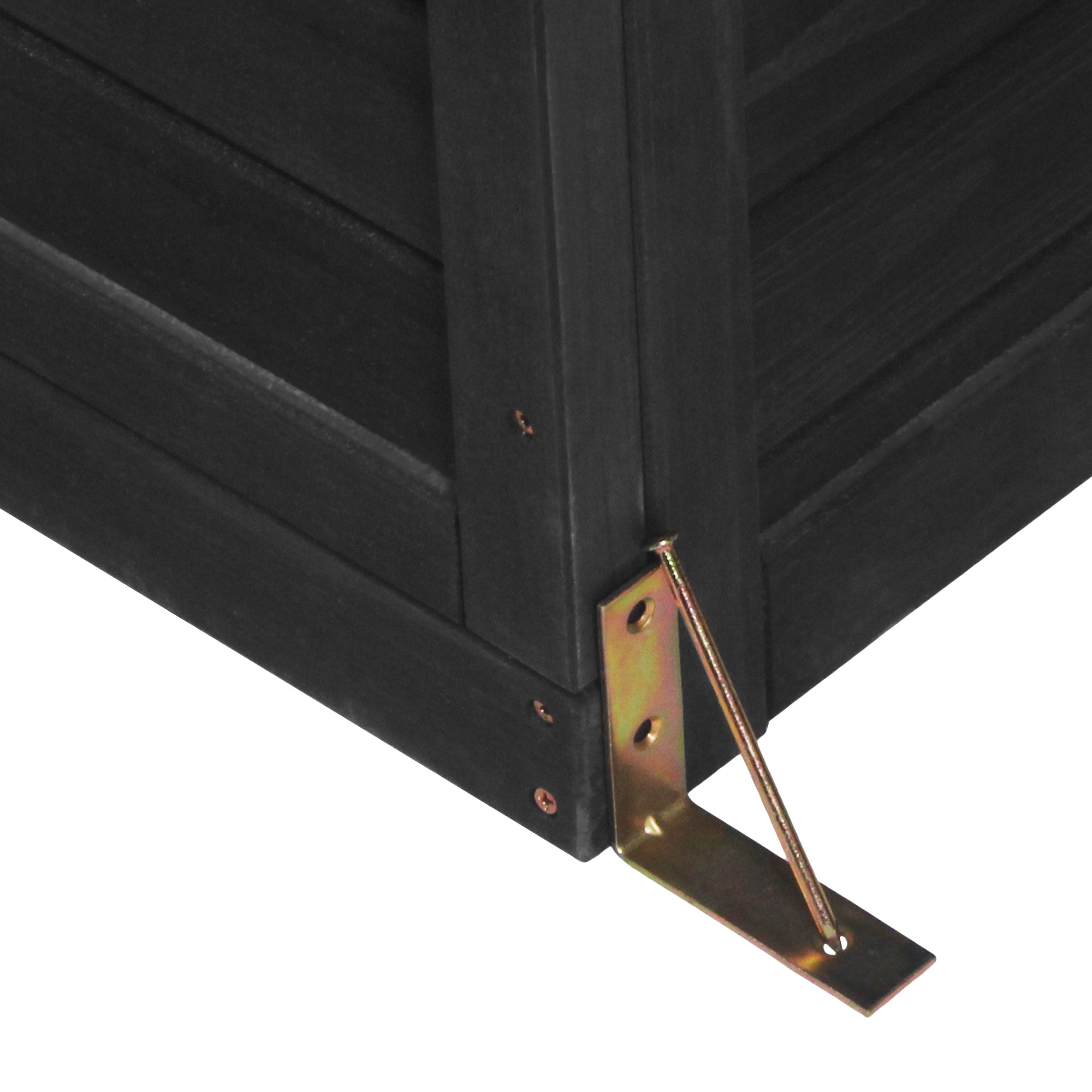 78‑Inch Wooden Walk‑In Greenhouse Cold Frame — 4 Skylights, 2 Folding Shelves & Polycarbonate Panels Black
