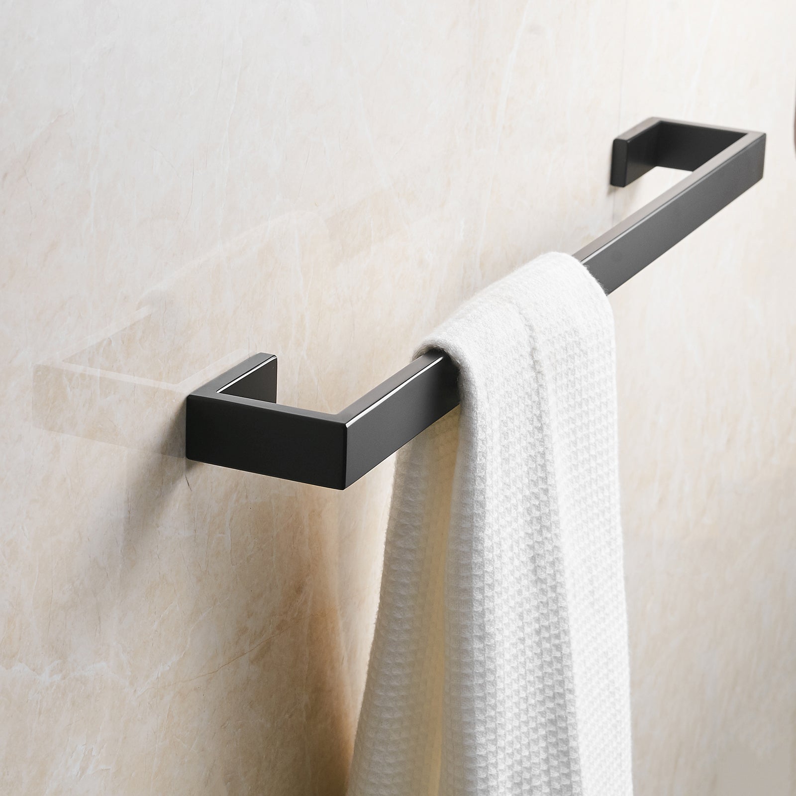 24-Inch Heavy Duty Towel Bar – Wall Mount, Matte Black Stainless Steel, Modern Single Bar