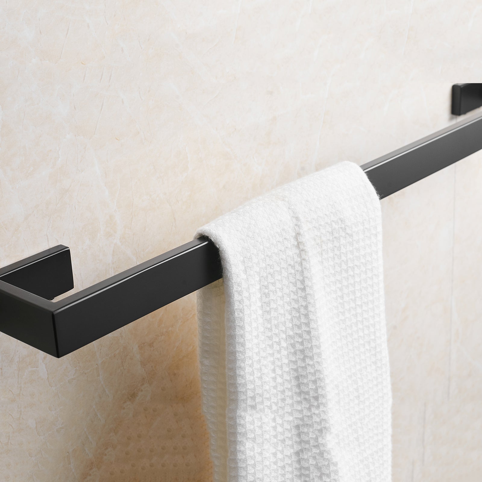 24-Inch Heavy Duty Towel Bar – Wall Mount, Matte Black Stainless Steel, Modern Single Bar