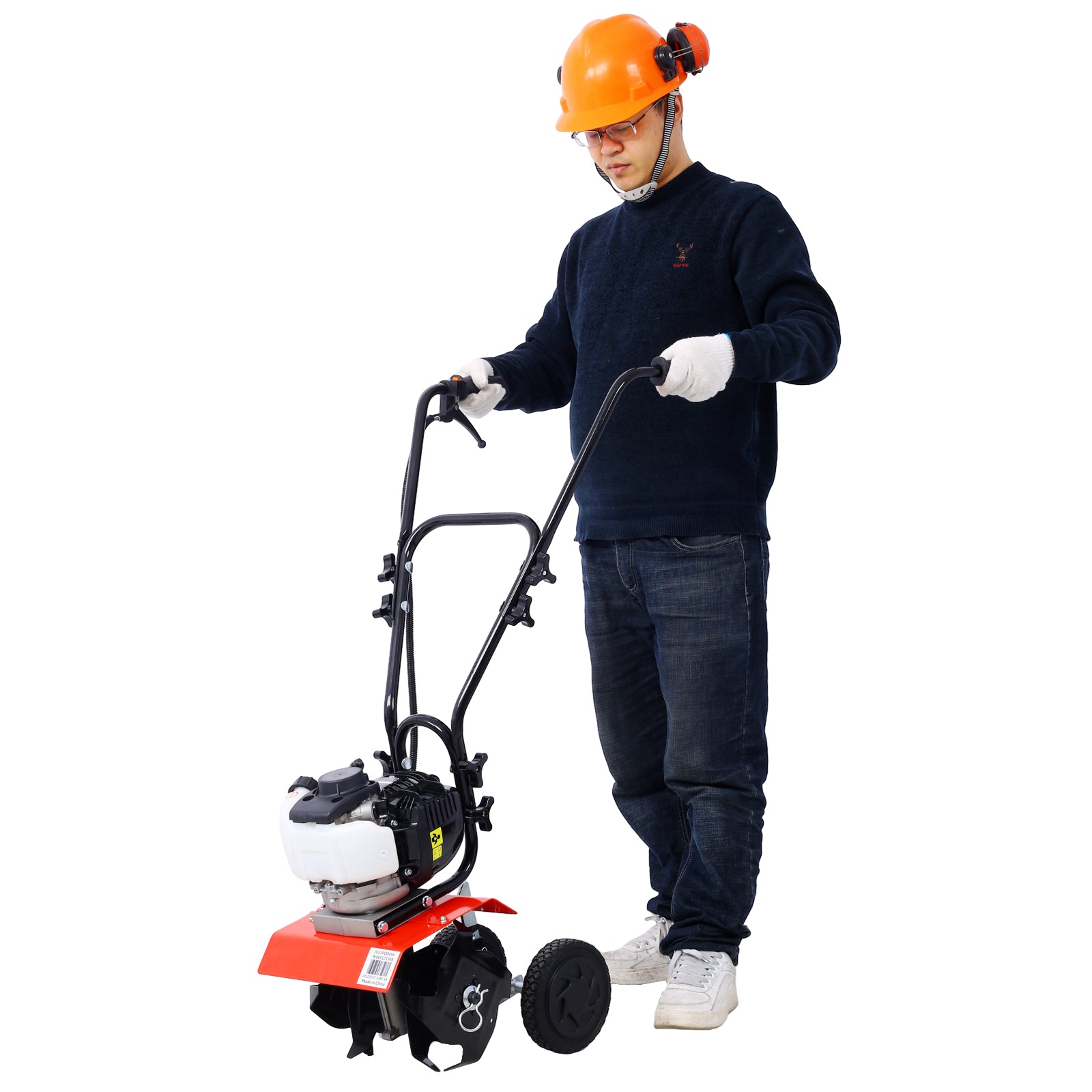 Mini Tiller Cultivator, Powerful 37.7cc 4-stroke Viper Engine, Gear Drive Transmission, Mini Cultivator with 4-Cycle Engine
