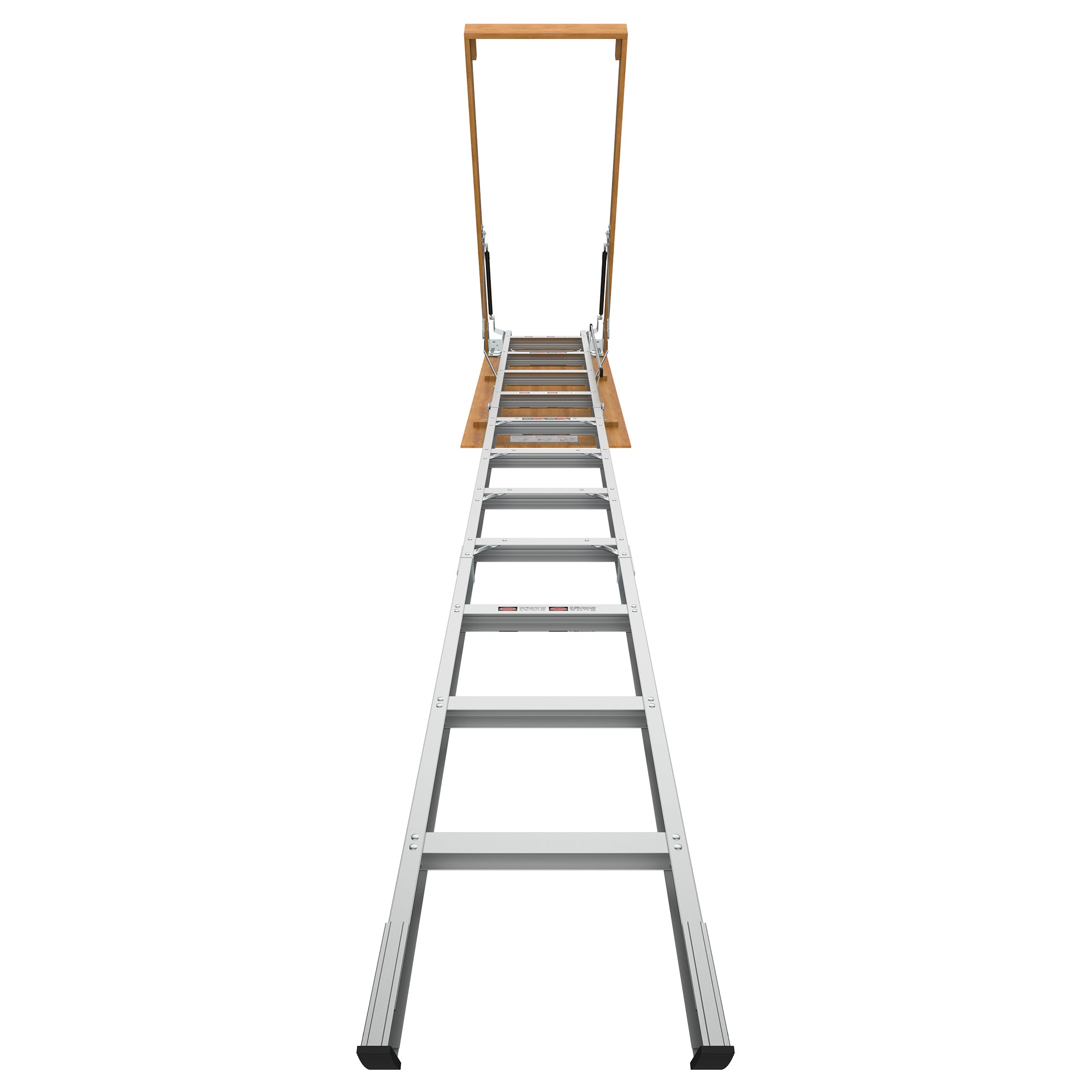 Aluminum Attic Ladder – 350 lb Capacity, 22.5" x 54" Opening, Fits 7'8" to 10'3" Ceilings, Metallic Grey