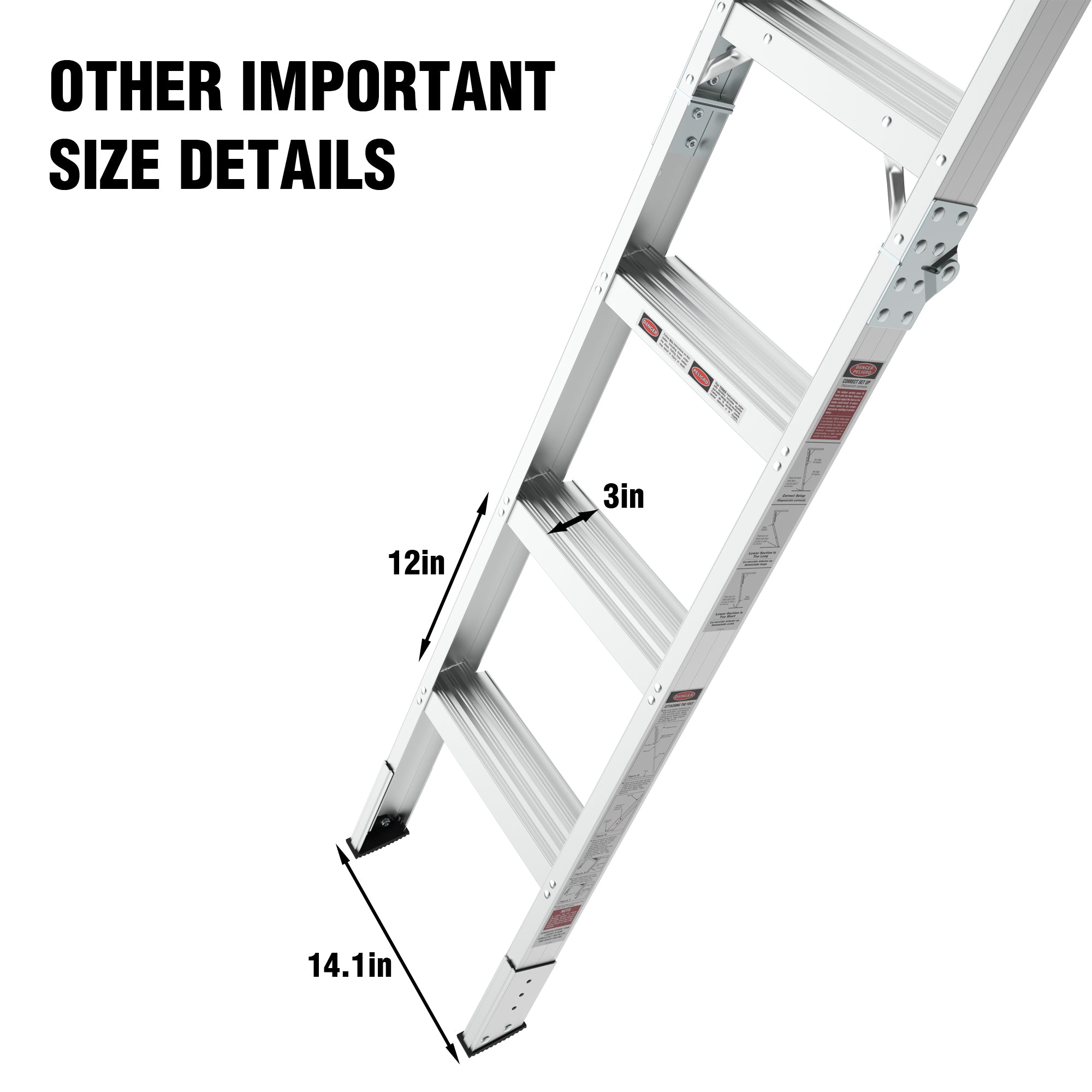 Aluminum Attic Ladder – 350 lb Capacity, 22.5" x 54" Opening, Fits 7'8" to 10'3" Ceilings, Metallic Grey