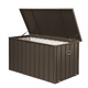 200 Gallon Outdoor Steel Deck Box – Extra-Large Waterproof Patio Storage Bench, Dark Brown