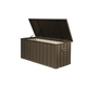 120 Gallon Outdoor Steel Deck Box – Tall Waterproof Patio Storage Bench, Dark Brown, 440 lb Capacity