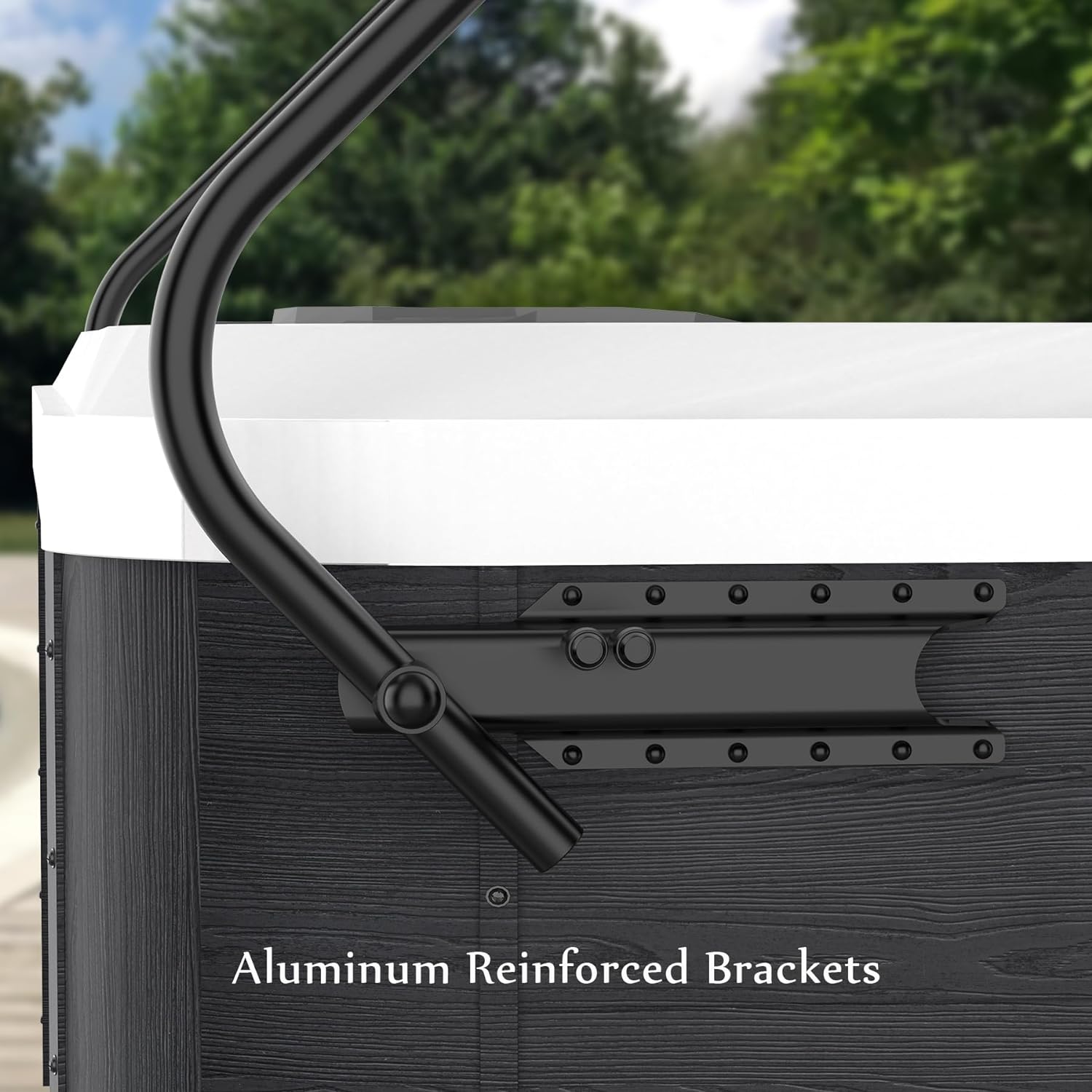 Universal Hot Tub Cover Lift – Side Mounted Spa Cover Lifter, Adjustable Aluminum Brackets, Fits Most Spas