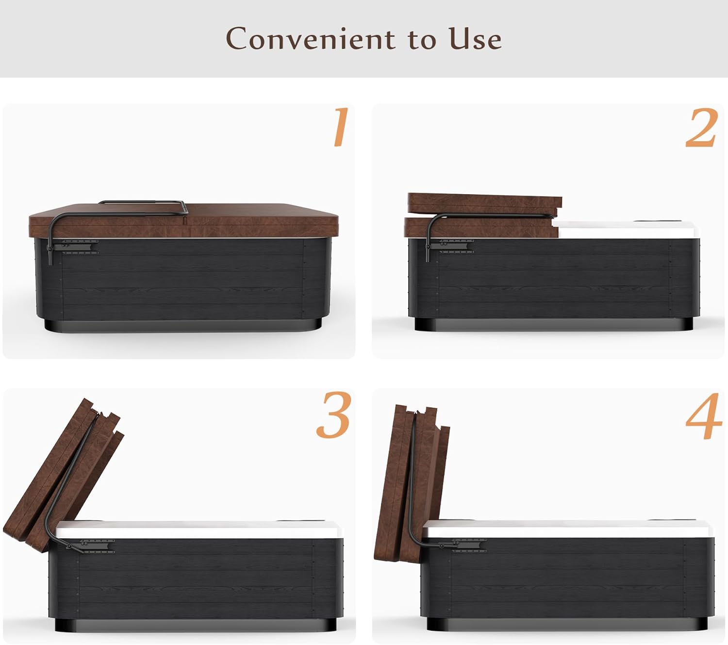 Universal Hot Tub Cover Lift – Side Mounted Spa Cover Lifter, Adjustable Aluminum Brackets, Fits Most Spas