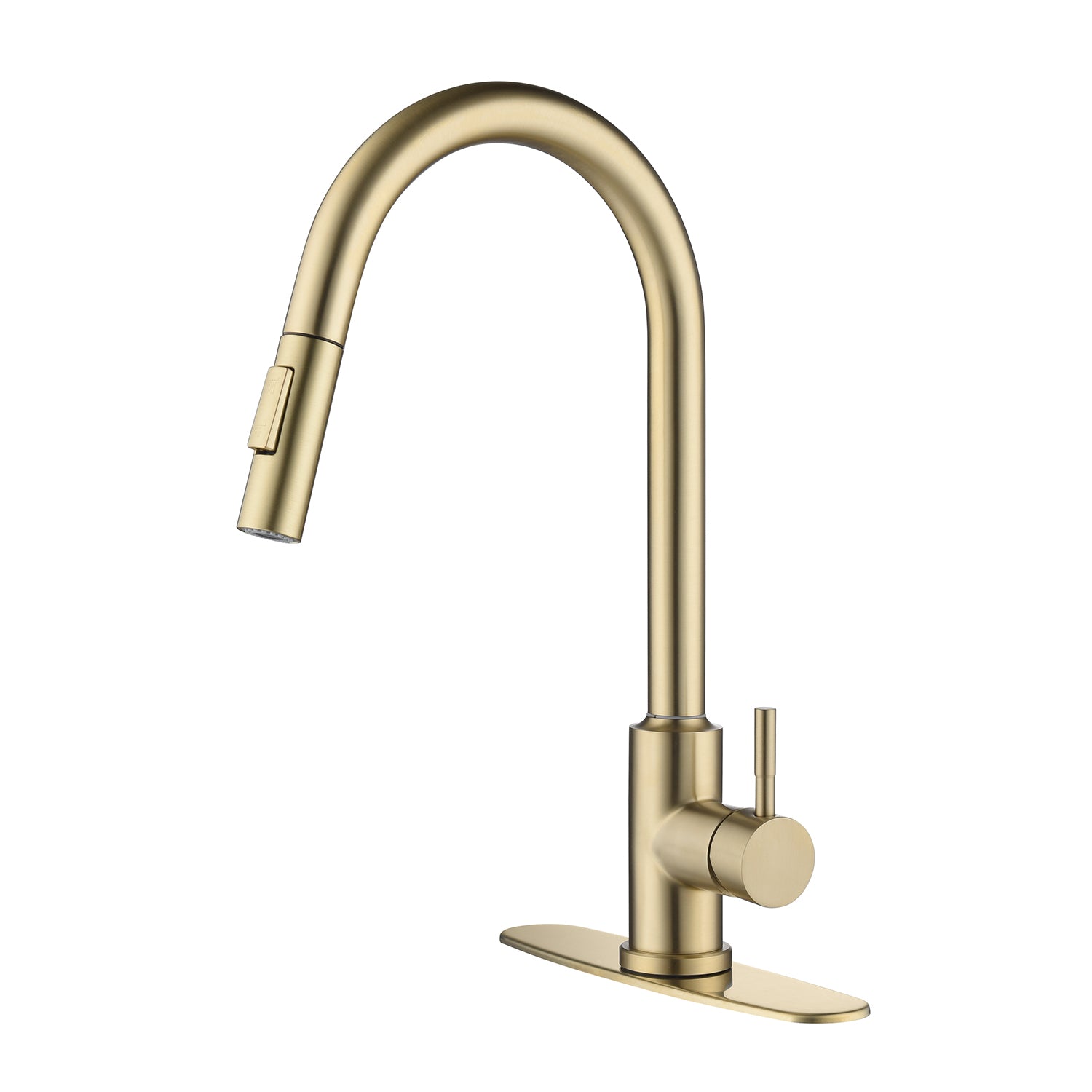 Touch Kitchen Faucet with Pull Down Sprayer – Brushed Gold, 360° Swivel, Single Handle, Stainless Steel