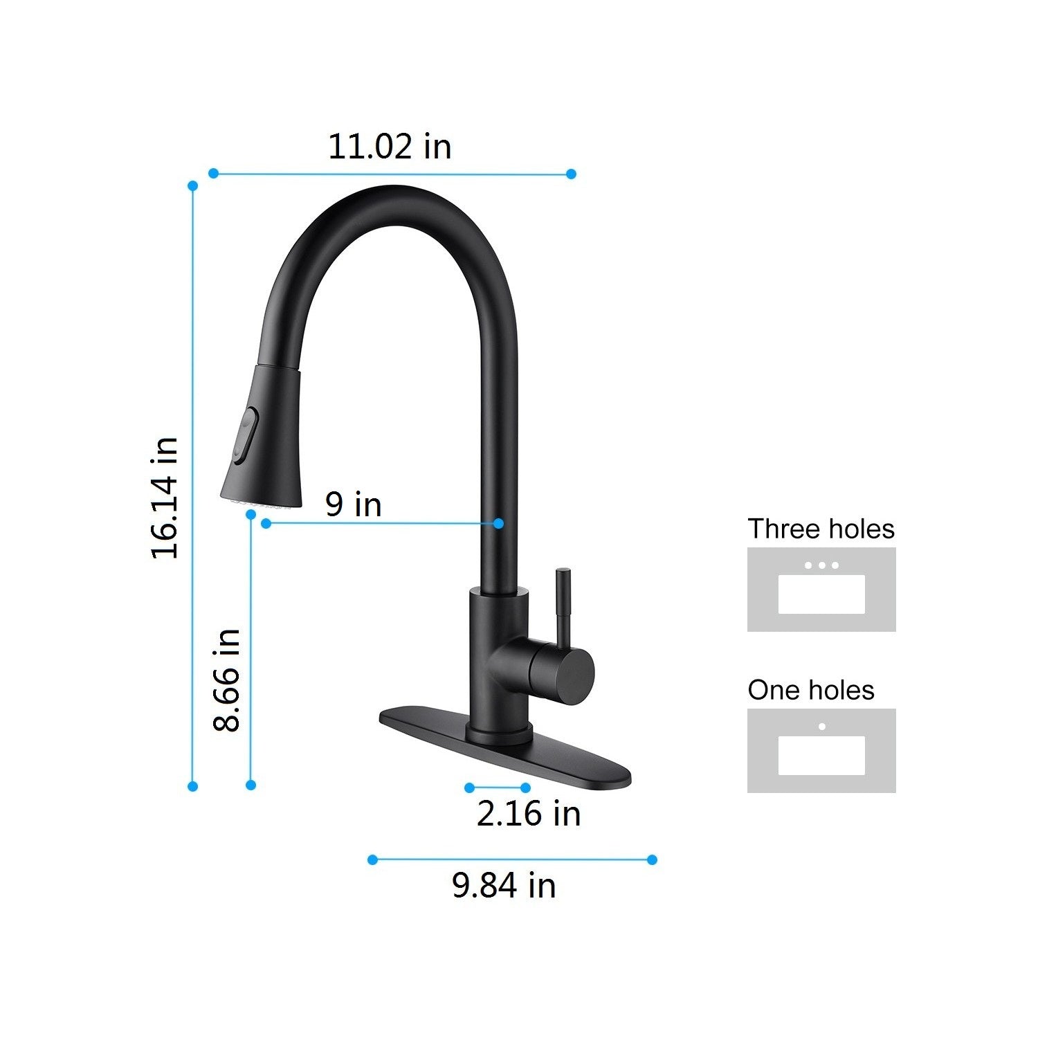 Matte Black Pull-Out Kitchen Faucet with 360° Spray & Anti-Corrosion Finish
