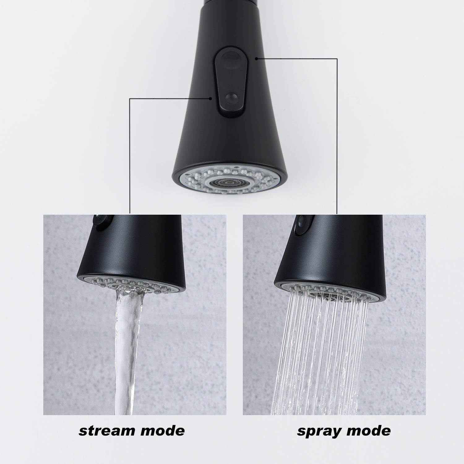 Matte Black Pull-Out Kitchen Faucet with 360° Spray & Anti-Corrosion Finish