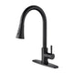 Matte Black Pull-Out Kitchen Faucet with 360° Spray & Anti-Corrosion Finish
