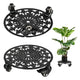 Rolling Plant Stand with Wheels,2pcs 11in Heavy Duty Metal Plant Caddy with Wheels,Load Capacity 330 lbs,Black