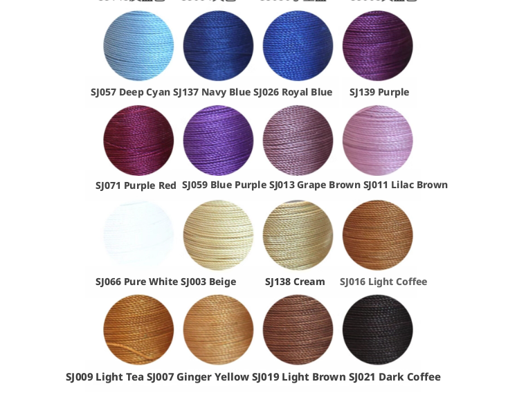 0.55mm Round Waxed Polyester Thread – 63 Colors, 60m Roll for Hand Sewing Leather, Bags, Belts