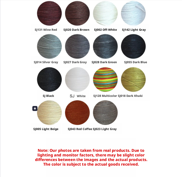 0.55mm Round Waxed Polyester Thread – 63 Colors, 60m Roll for Hand Sewing Leather, Bags, Belts