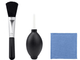 3-in-1 Camera Lens Cleaning Kit — Silicone Air Blower, Goat Hair Brush & Microfiber Cloth