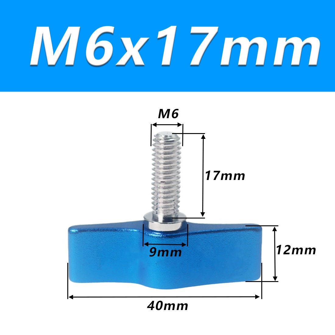 1/4 M4 M5 M6 Clamping Thumb Screw Tee Wing Knob Head Hand Grip Bolt Aluminum - HomeDIYer