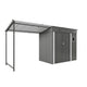 12x4 FT Metal Lean-To Shed & Hardtop Gazebo Combo, 2-in-1 Storage & Pergola, Gray