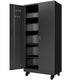 71" Lockable Metal Garage Storage Cabinet with Pegboard Doors & Wheels, 4 Adjustable Shelves, 900 lb Capacity