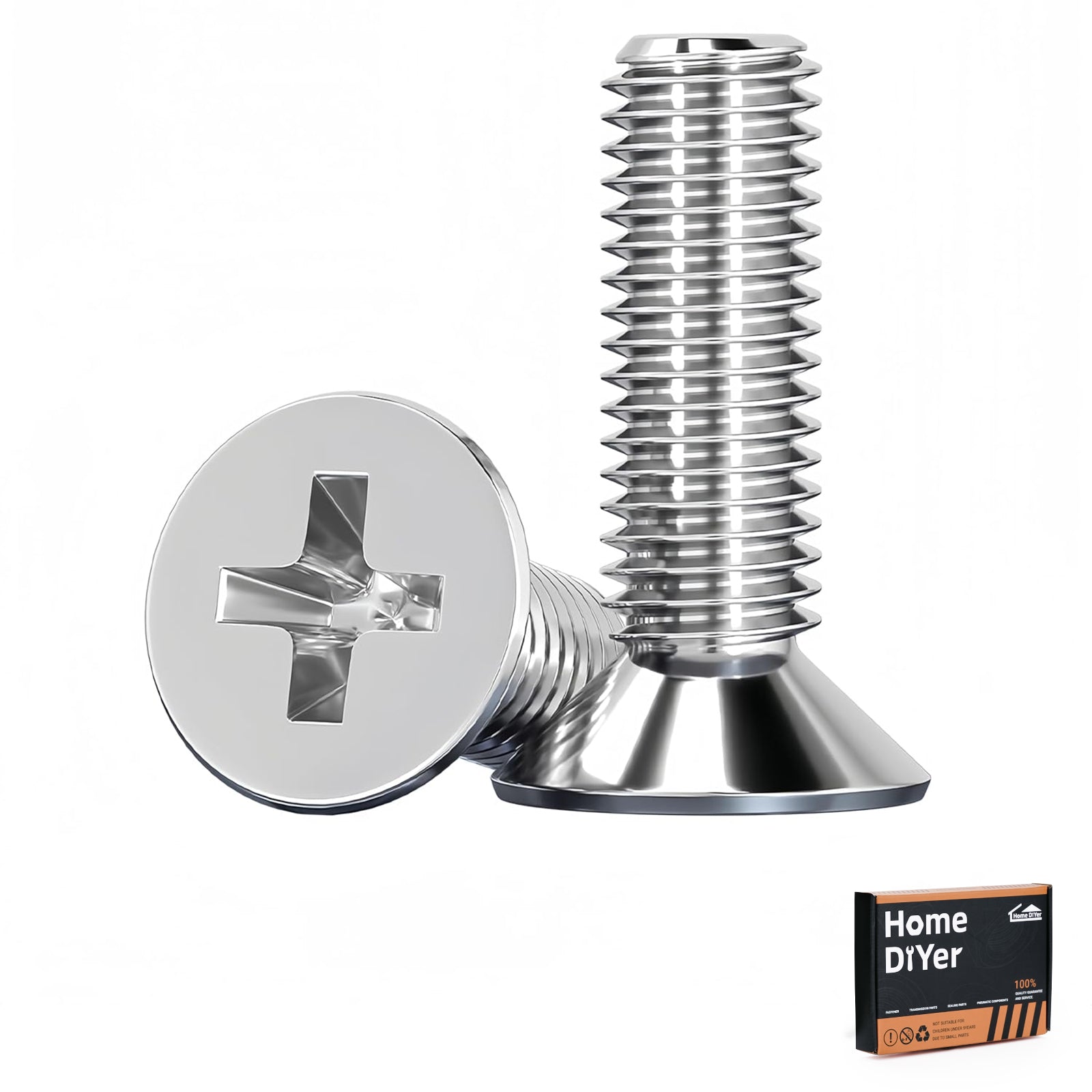 A2 Stainless Steel Pozi Countersunk Machine Screws – Pozidrive Flat Head Bolts M3 to M6 | DIN 965