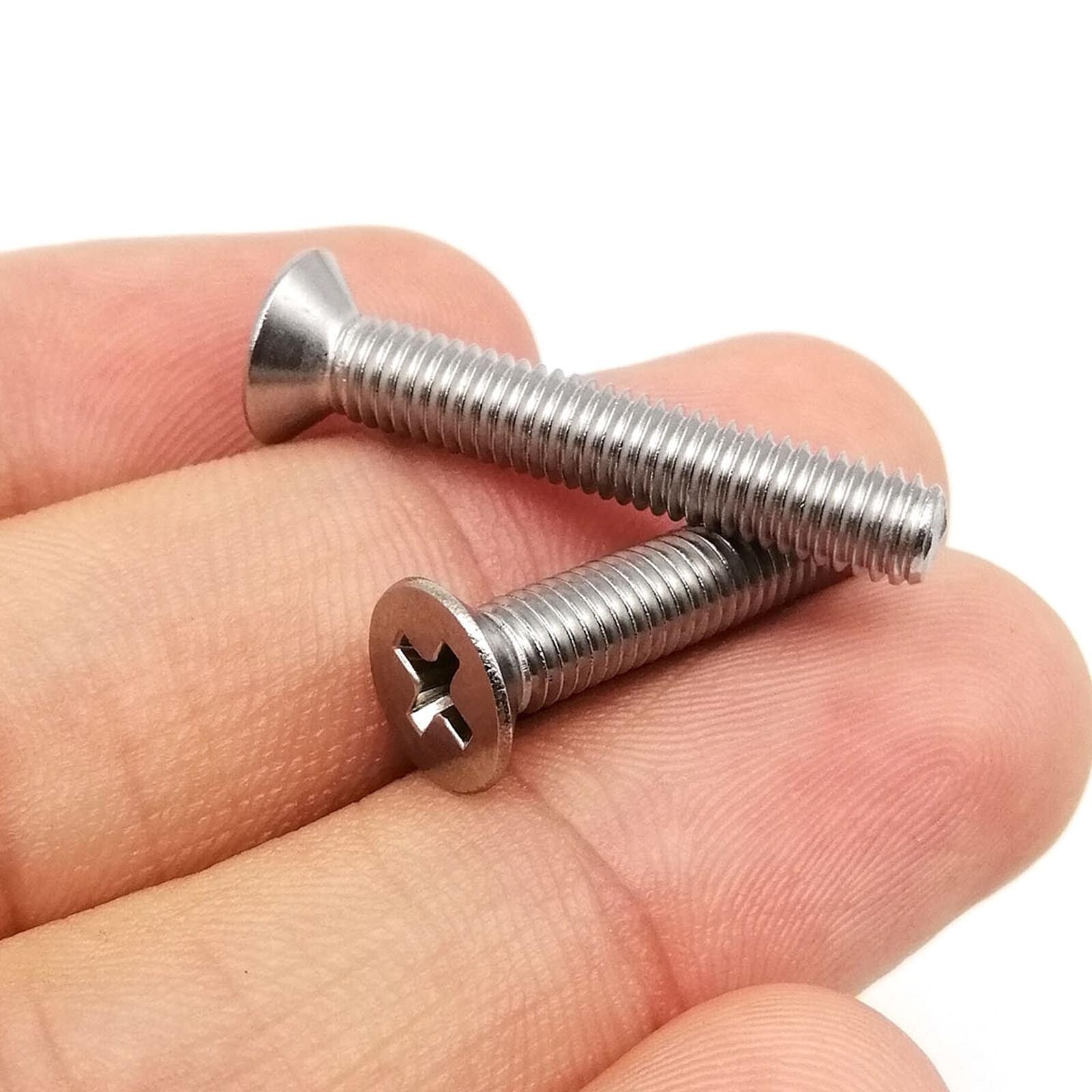 A2 Stainless Steel M5 Countersunk Flat Head Phillips Machine Screws DIN 965 — 6mm to 200mm