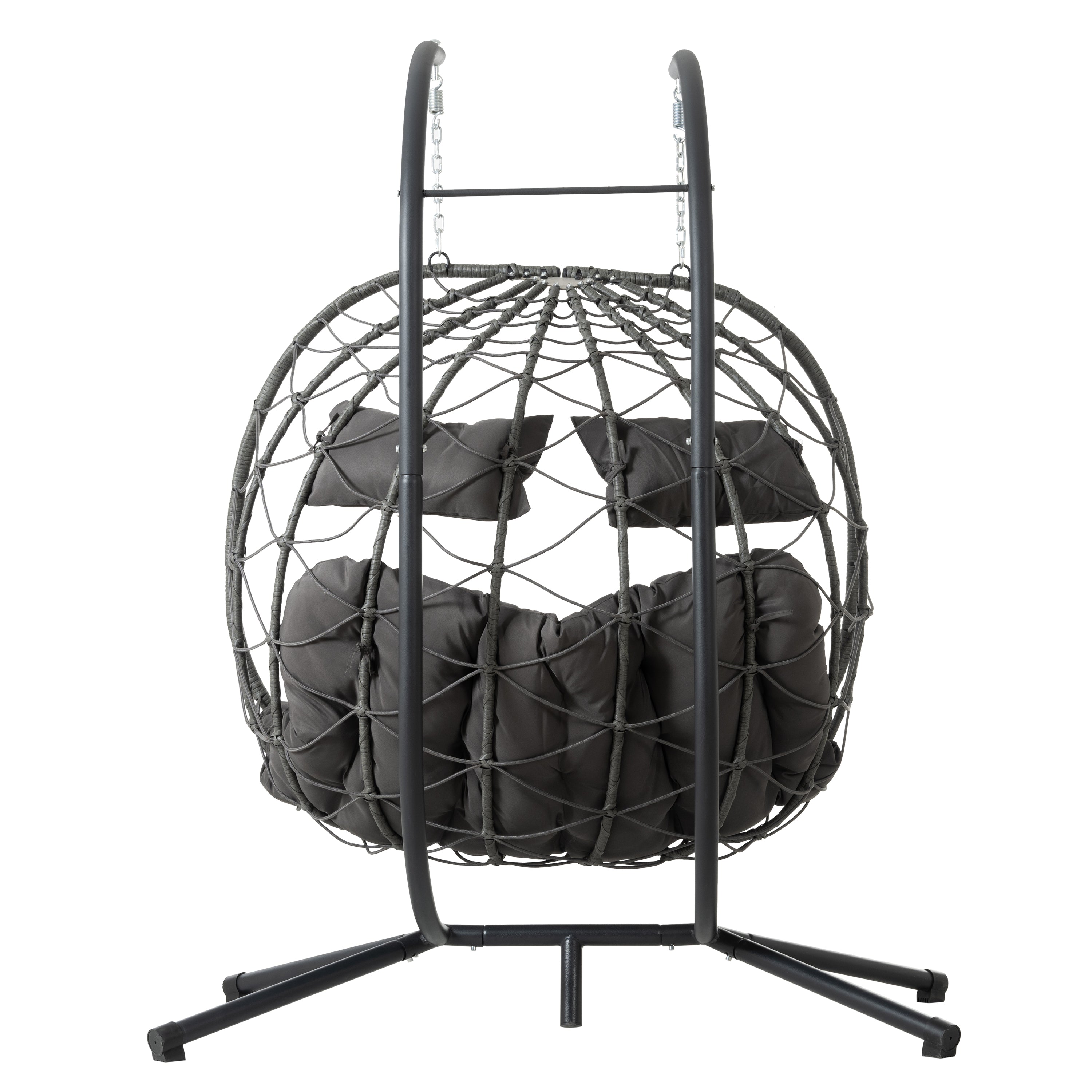 2-Person Egg Chair with Stand – Wicker Hanging Swing Chair for Patio, Garden & Balcony
