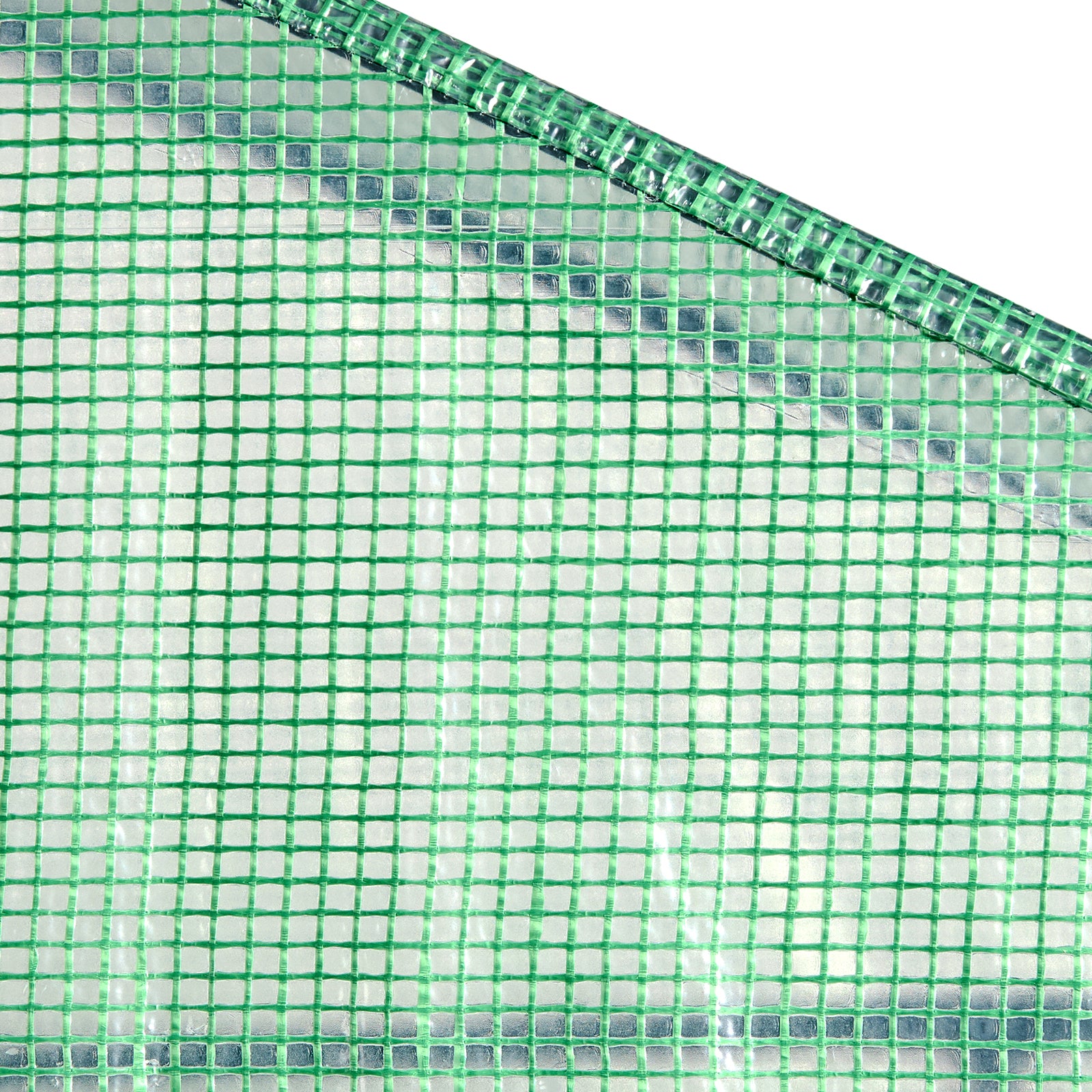 4.6ft x 2.4ft x 6.7ft Walk‑In Greenhouse with 4 Shelves — High‑Strength PE Cover Roll‑Up Door & Steel Frame Green