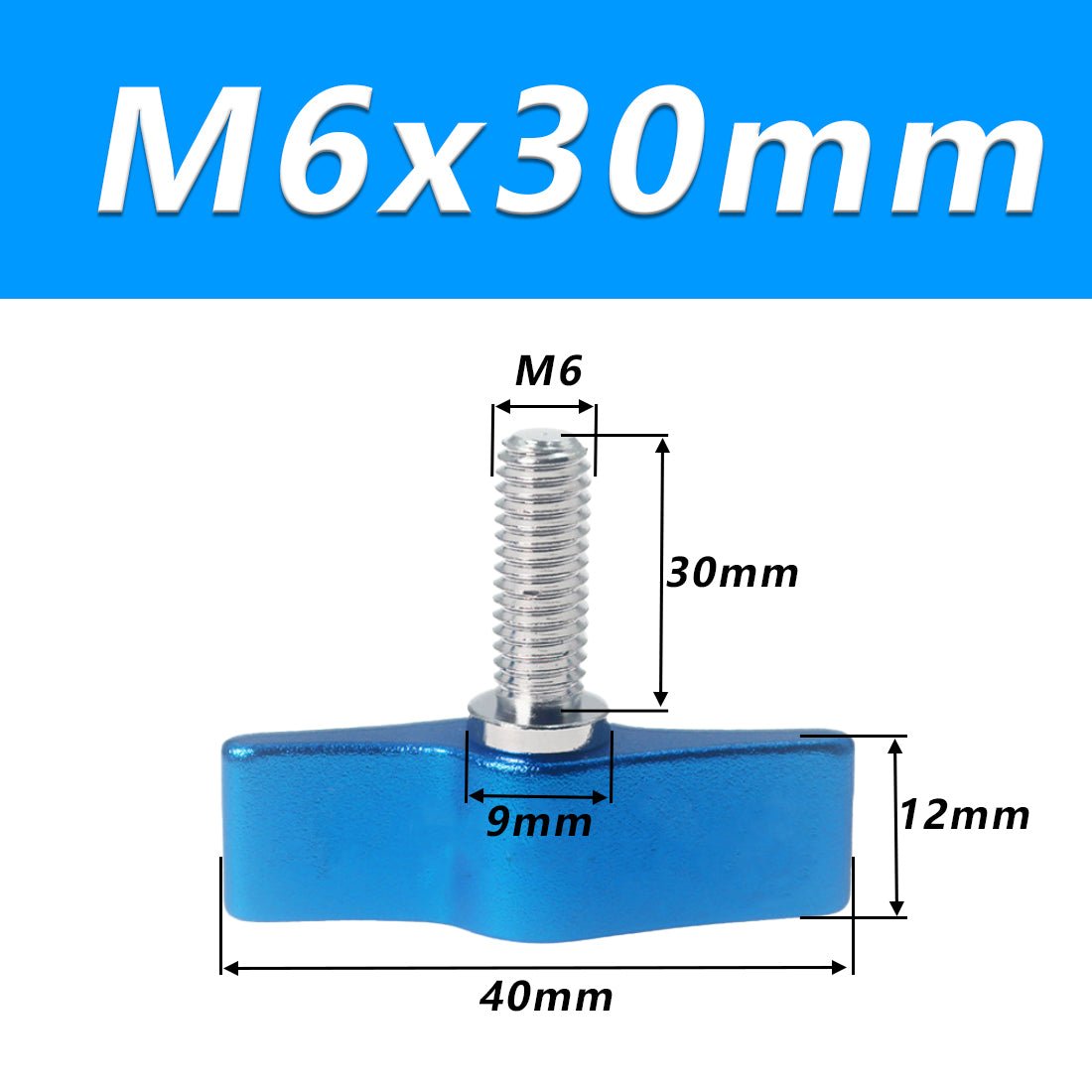 1/4 M4 M5 M6 Clamping Thumb Screw Tee Wing Knob Head Hand Grip Bolt Aluminum - HomeDIYer