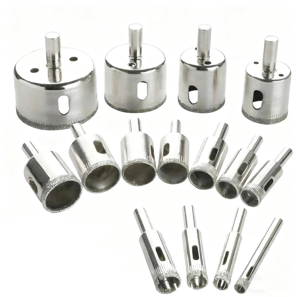 15 Stücke Diamant Lochsäge Set Bohrer Bits Kit 3mm-42mm Cutter Für Glas Keramik Fliesen