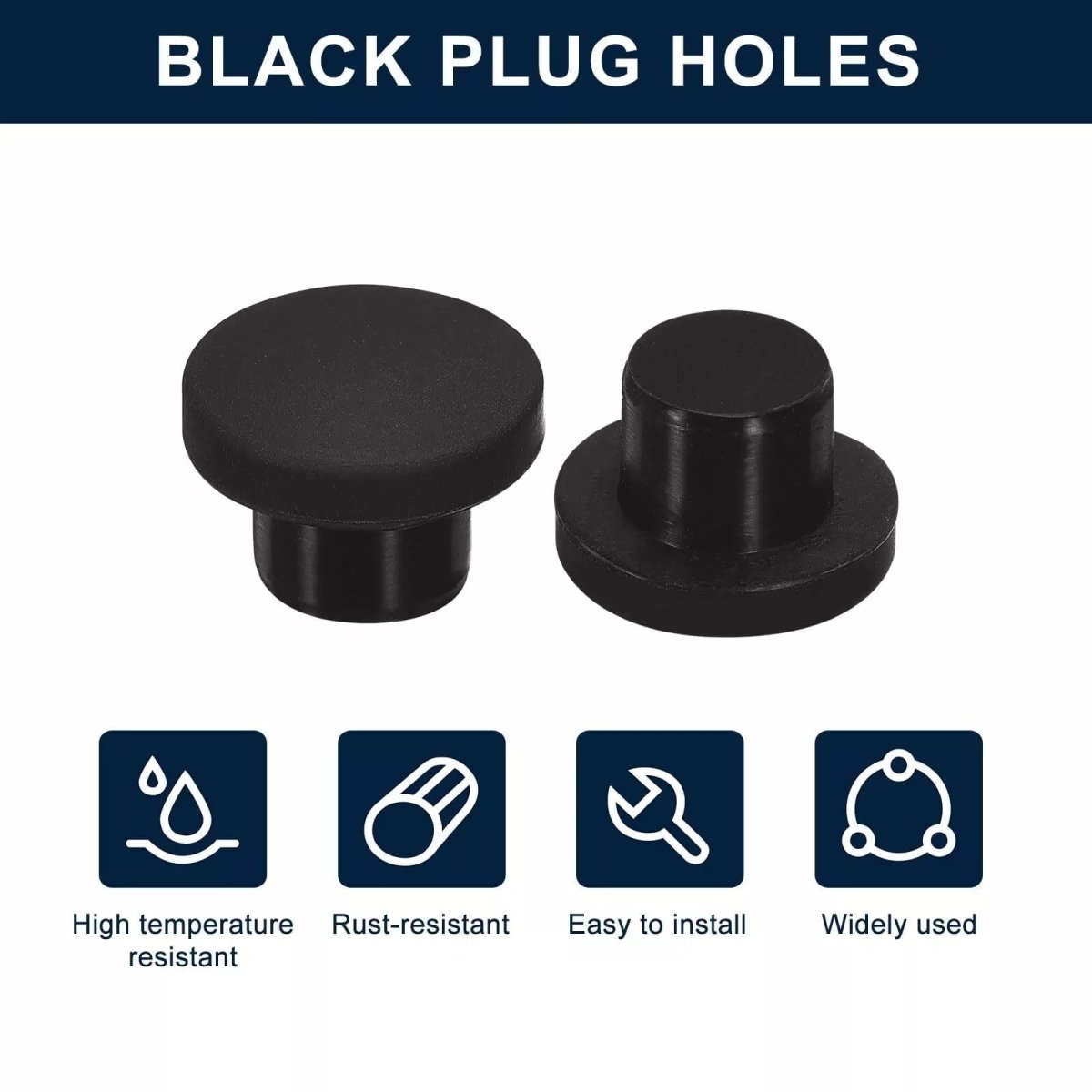 Black Hole Plug End Cap Round Solid Silicone Rubber Blanking Seal Bung 3mm - 15mm - HomeDIYer