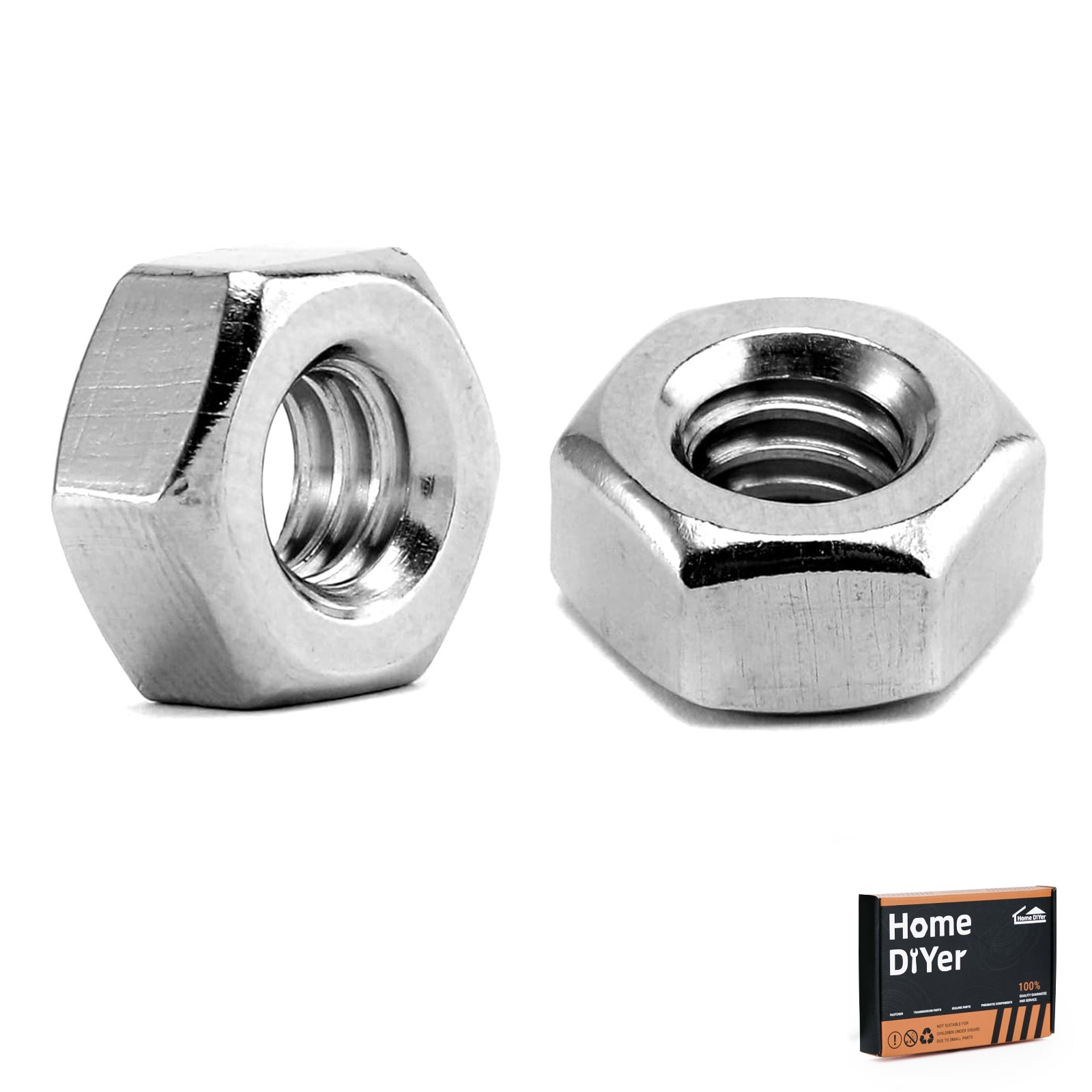 A2 Stainless Steel Hexagon Full Nuts – Metric Hex Nuts M2 to M8 | DIN934