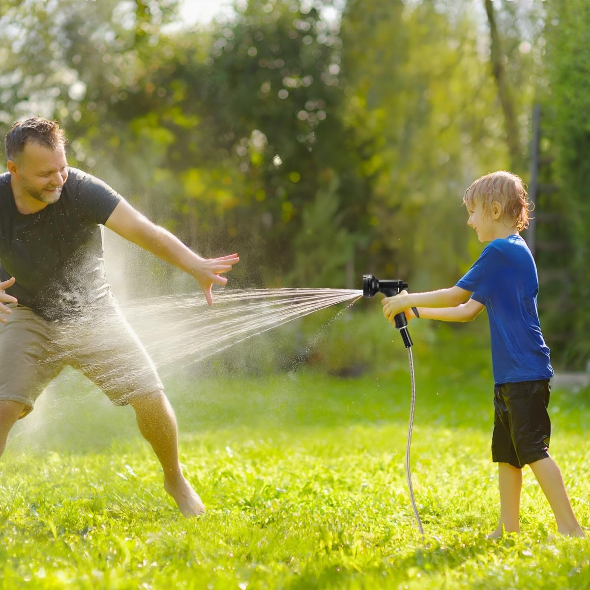 irrigation gardening hose, Non - Expanding, 10 Functional Nozzles, Garden Hose Anti - Kink （25 - 50FT） - HomeDIYer