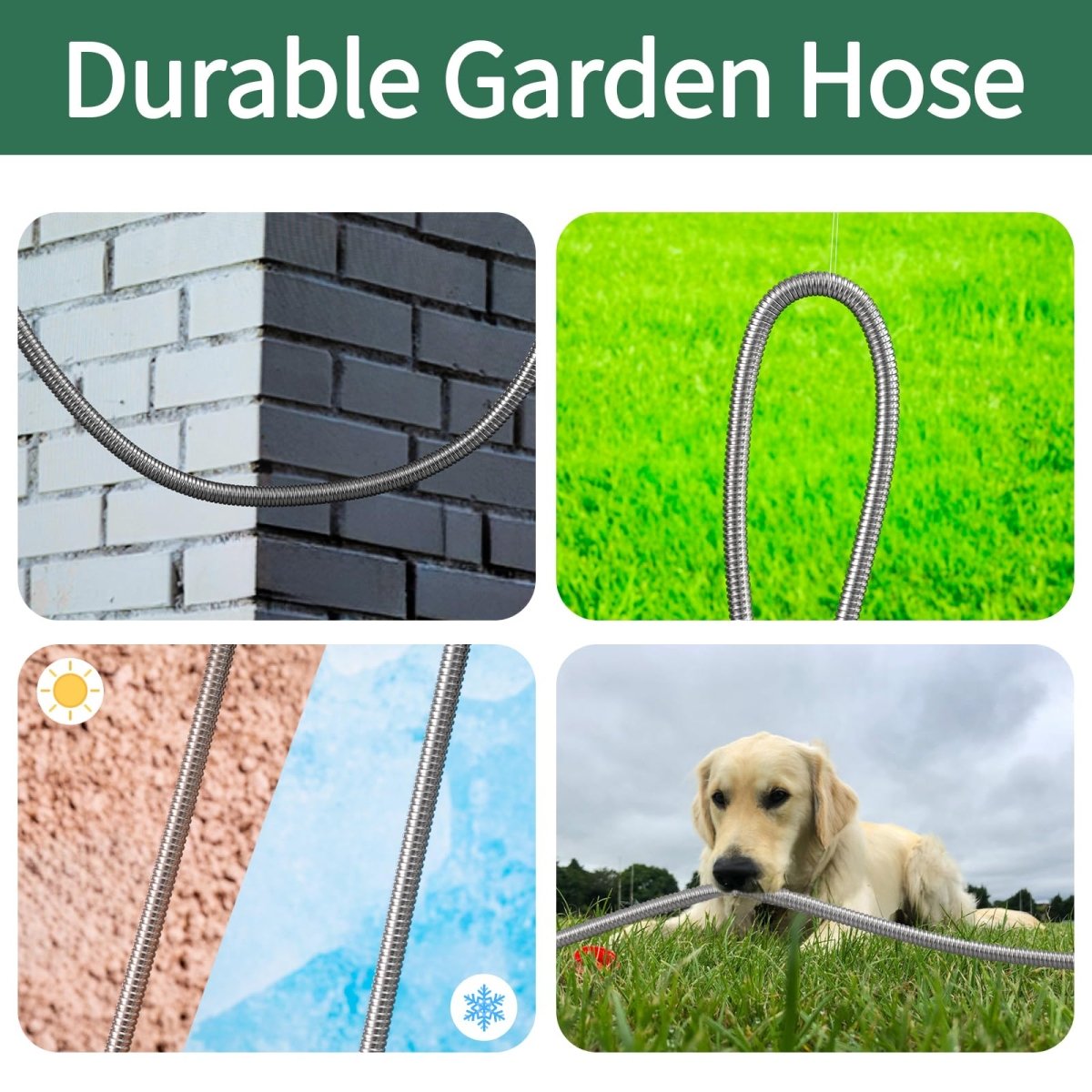 irrigation gardening hose, Non - Expanding, 10 Functional Nozzles, Garden Hose Anti - Kink （25 - 50FT） - HomeDIYer