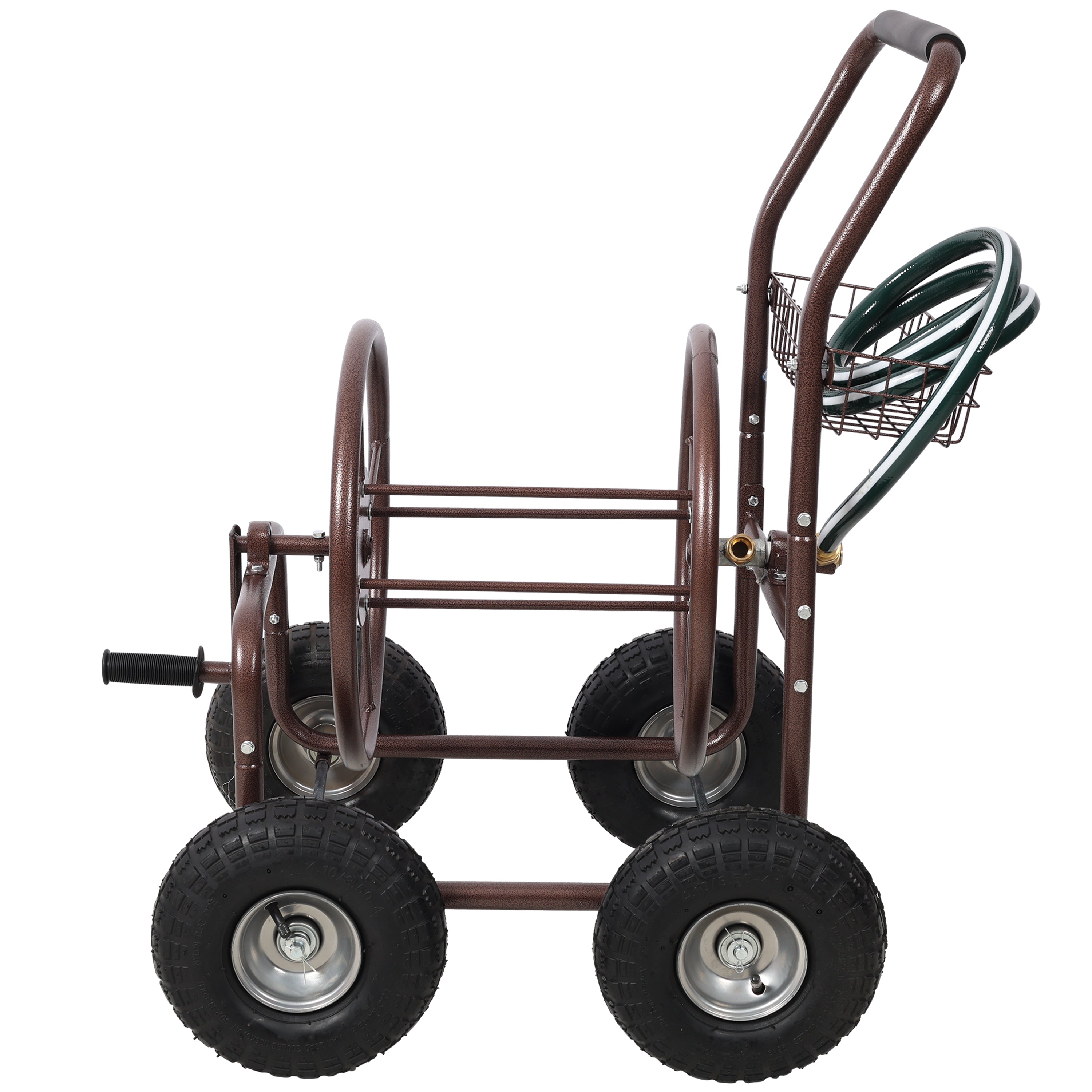 Expressions Metal Hose Reel Cart with Wheels - Heavy Duty Hose Caddie - 250 Ft Hose Capacity