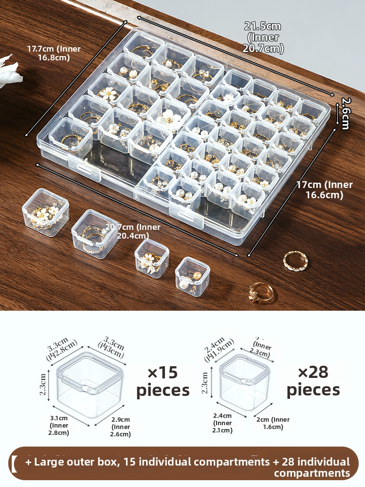Anti-Tarnish Transparent Jewelry Storage Box – Multi-Compartment for Earrings, Rings & Necklaces