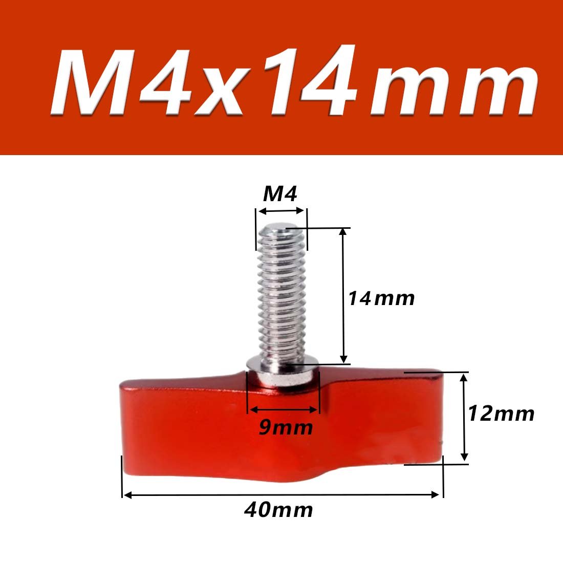 1/4 M4 M5 M6 Clamping Thumb Screw Tee Wing Knob Head Hand Grip Bolt Aluminum - HomeDIYer
