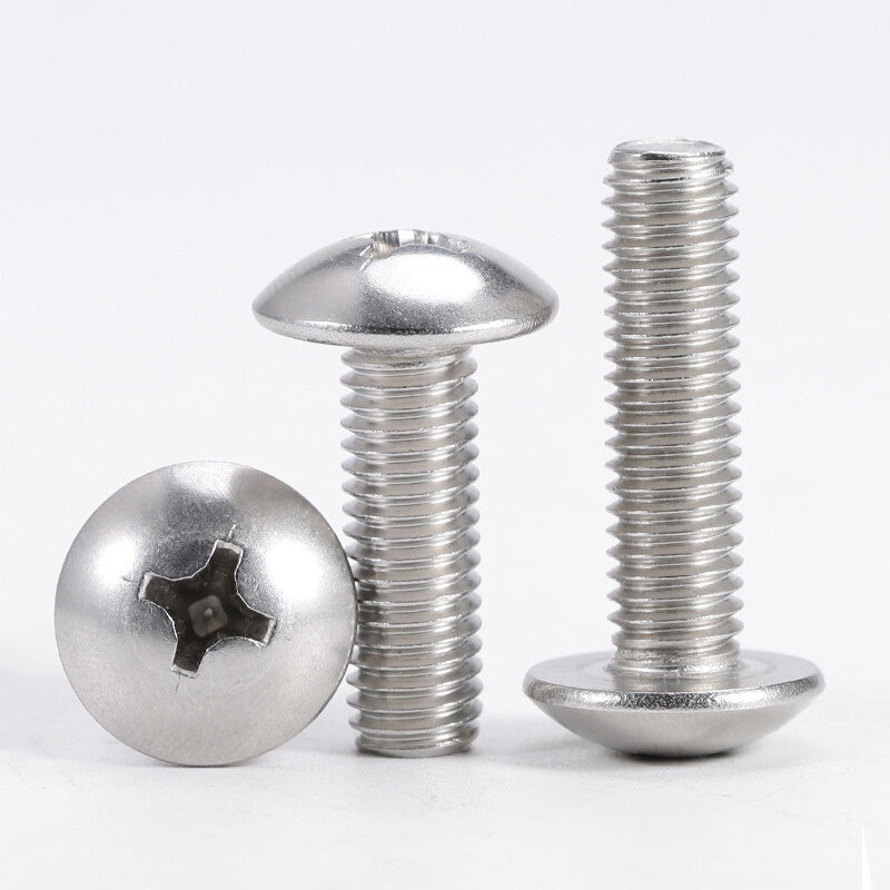 Big Pan Head Phillips Machine Screws – Carbon Steel, Nickel or Black Zinc, M2 to M6