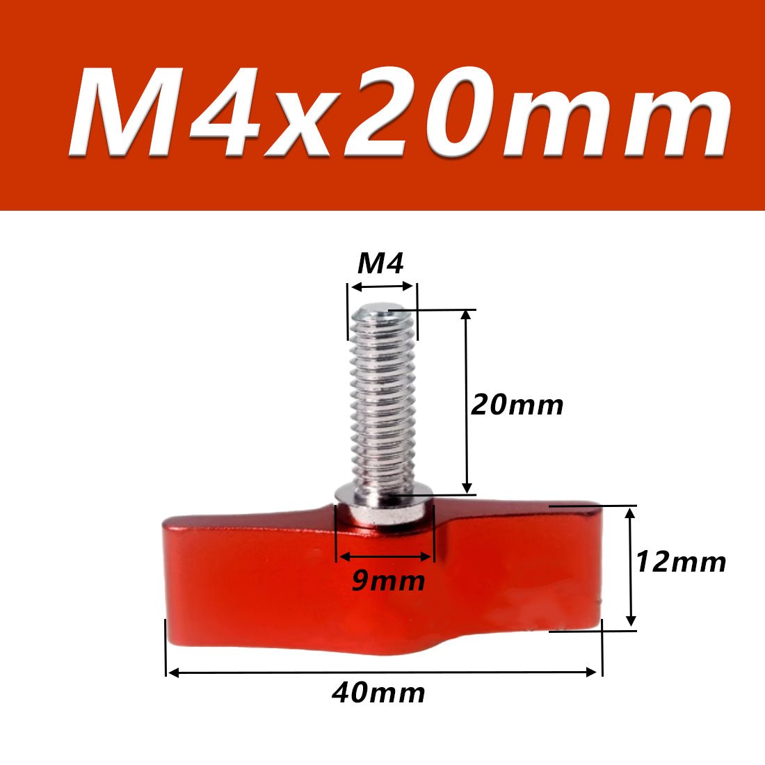 1/4 M4 M5 M6 Clamping Thumb Screw Tee Wing Knob Head Hand Grip Bolt Aluminum - HomeDIYer