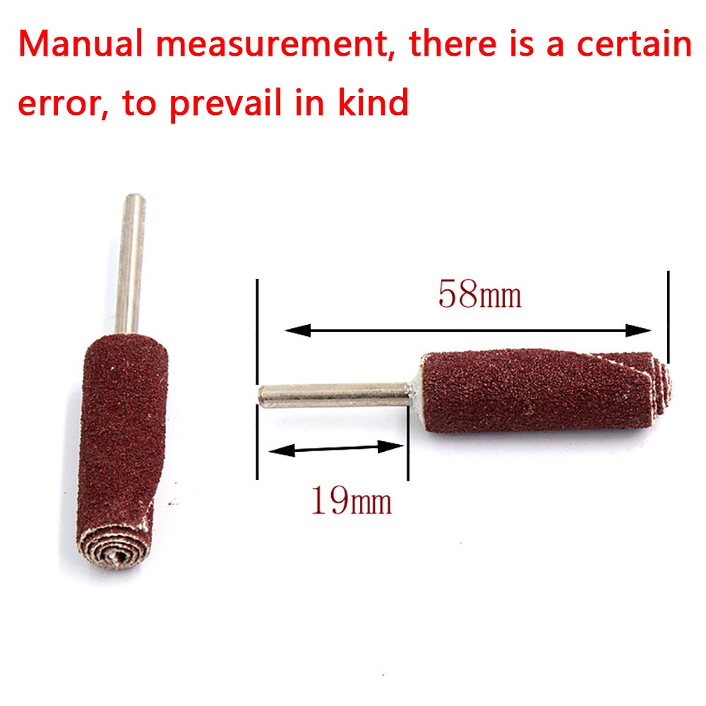 Cylinder Sanding Rod Bits 3mm Shank – 6/8/10mm Head for Rotary Tools, Inner Hole & Concave Surface Grinding