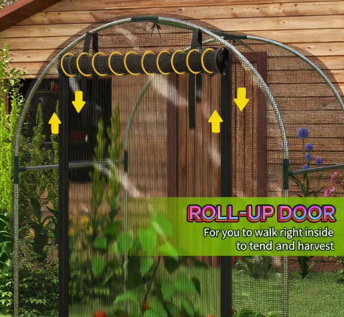 Plant Cage,Plant Protection Tent,Galvanized Steel Crop Cage,with Zippered Door