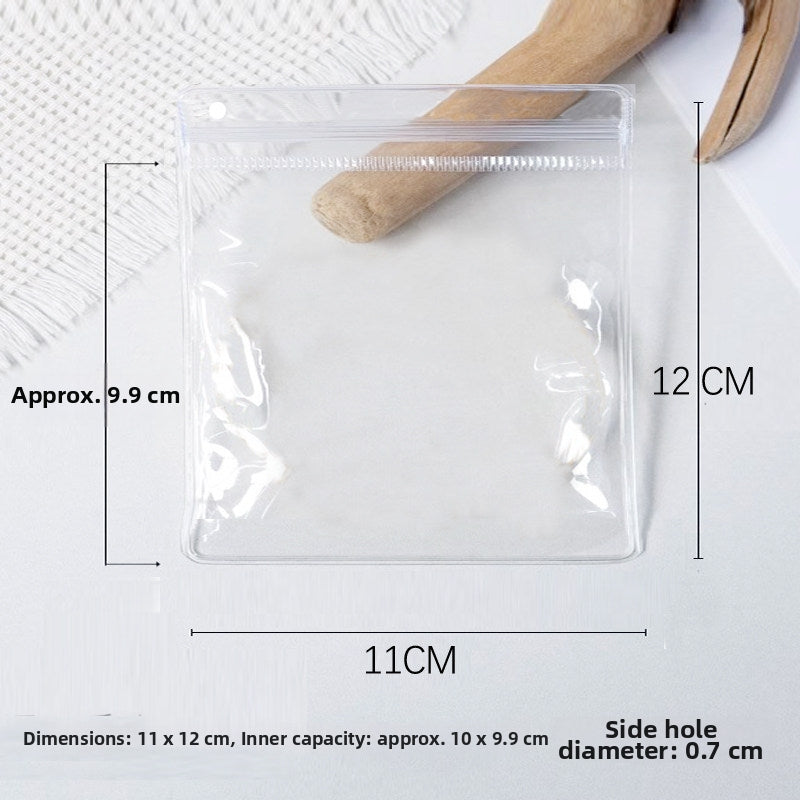 PVC Transparent Zip-Seal Hanging Display Bags – Jewelry, Earring & Jade Storage with Hang Hole