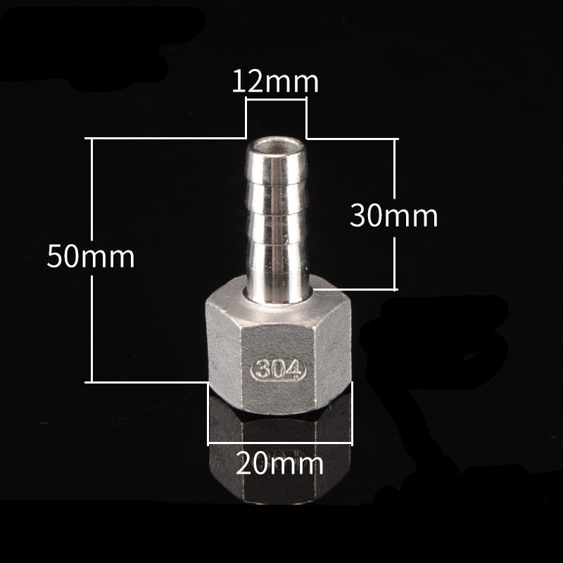 Stainless Steel Female BSPT to Hose Barb Connector — 1/4" 3/8" 1/2" 3/4" Tapered Thread