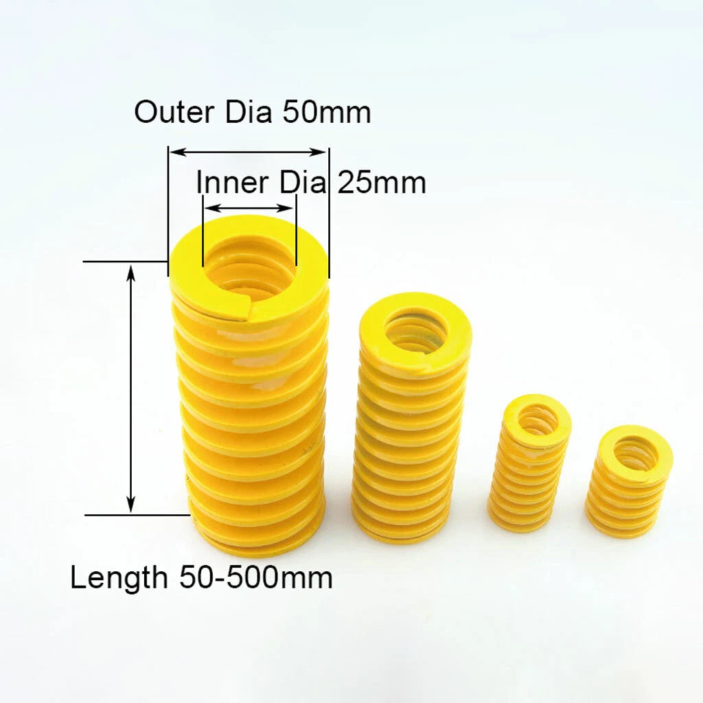 50mm OD Yellow Extra Light Load Compression Mould Die Spring 25mm ID All Sizes